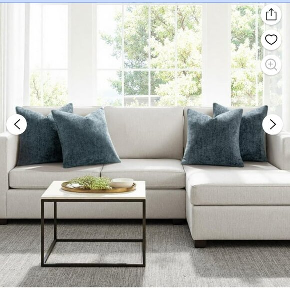4 Couch Throw Pillow Covers 18x18" Navy Blue Soft Decorative Chenille Farmhouse - Picture 3 of 6